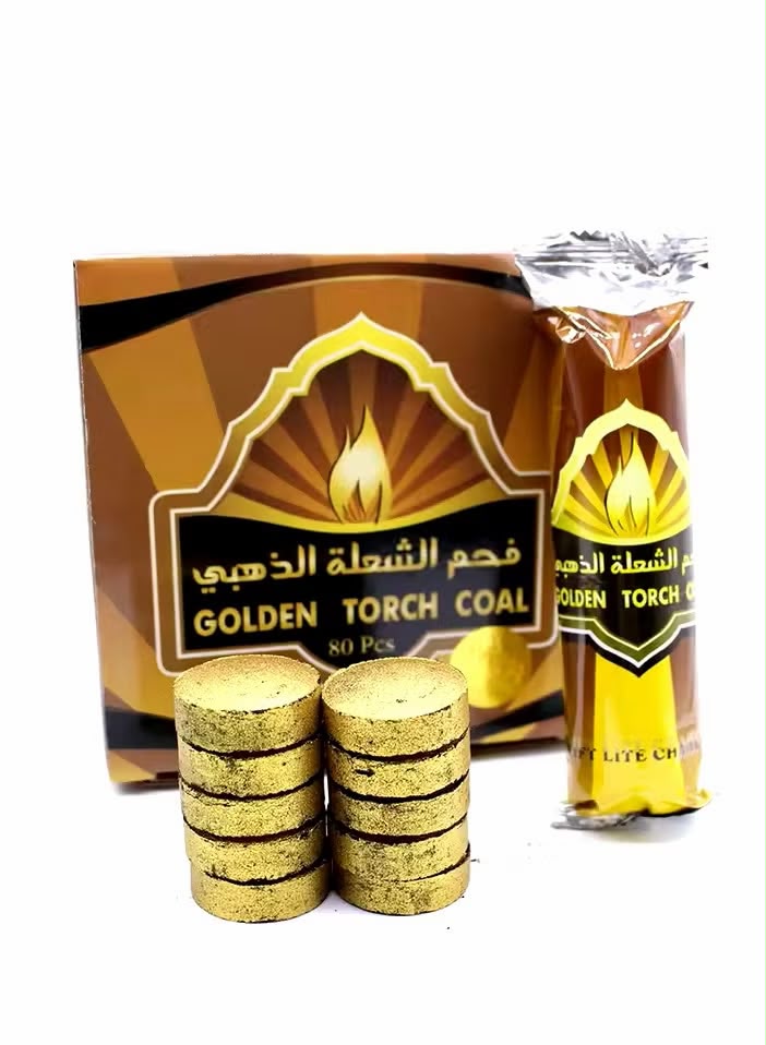 Golden Torch Charcoal 80 Pieces | فحم Golden Torch 80 قطعة