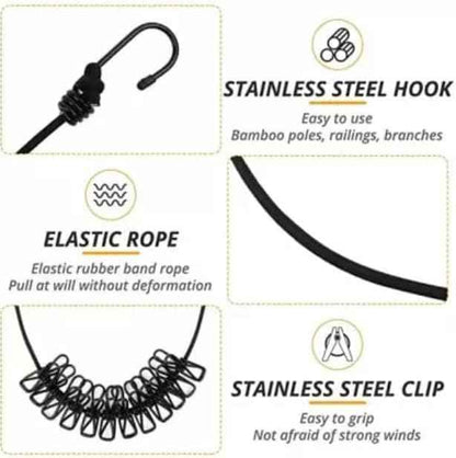 Cloth Drying Rope with Hooks – Retractable Laundry Line