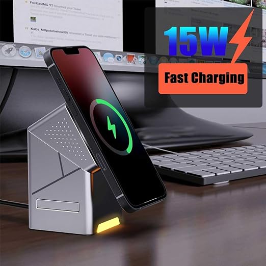 3-in-1 Magnetic Pop-up Wireless Charger – MagSafe Compatible Stand