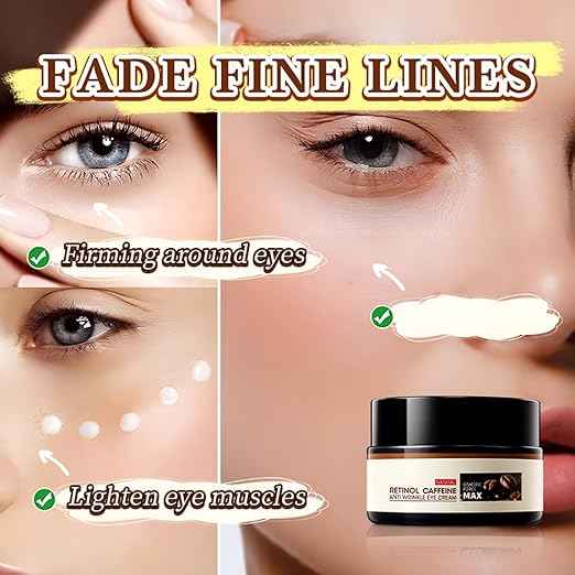 SADOER Retinol Caffeine Anti-Wrinkle Eye Cream – Dark Circle & Puffiness Reducer