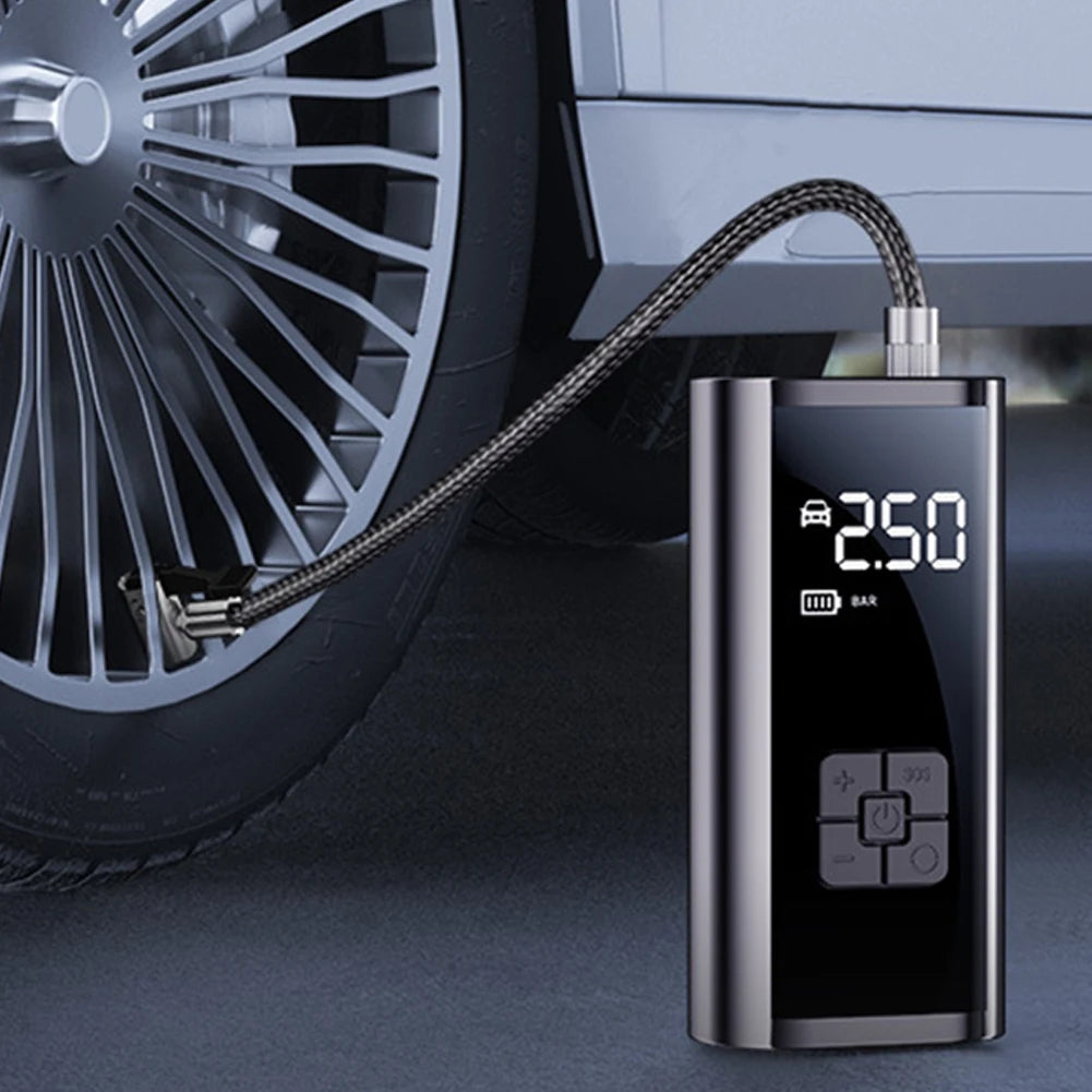 Portable Car Tire Inflator 150PSI with LED Light | مضخة هواء محمولة للسيارة 150 رطل مع إضاءة