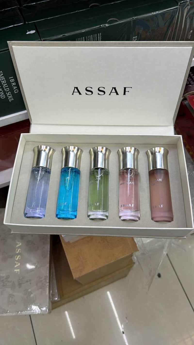 Assaf Mini Fragrance Gift Set, 5 × 25ml | طقم عطور عساف المصغر، ٥ × ٢٥ مل