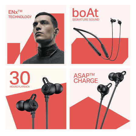 boAt Rockerz Strive Bluetooth Headset (Onyx Black)