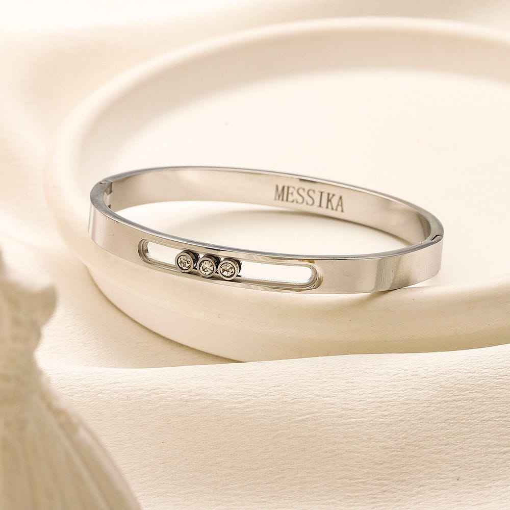 Gold Sliding Diamond Bangle Bracelet