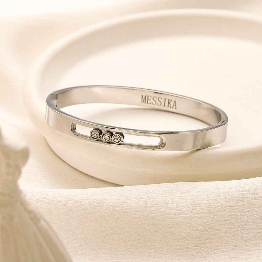 Gold Sliding Diamond Bangle Bracelet