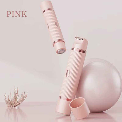 2-in-1 Dual-Head Electric Body Shaver for Face & Body - Pink