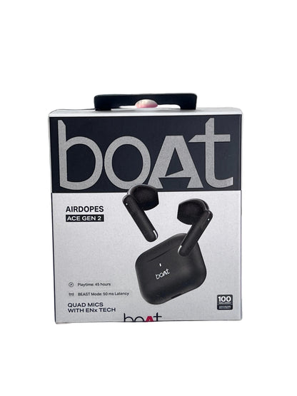 Airdopes Ace Gen 2, 13mm Drivers,ENx,45H Battery,
ASAP Charge TWS Earbuds Shadow Black