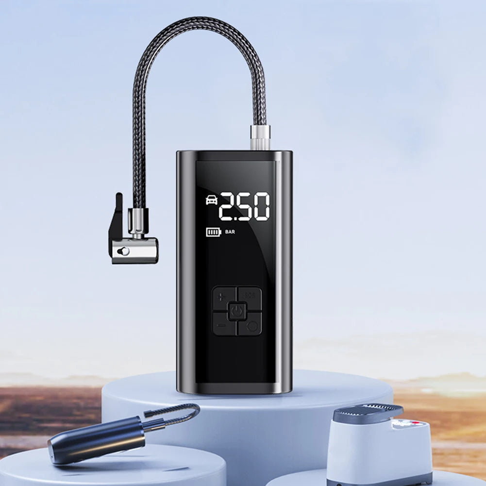 Portable Car Tire Inflator 150PSI with LED Light | مضخة هواء محمولة للسيارة 150 رطل مع إضاءة