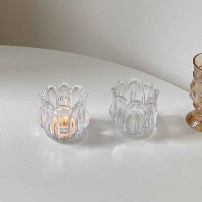Glass Tulip Candle Holder