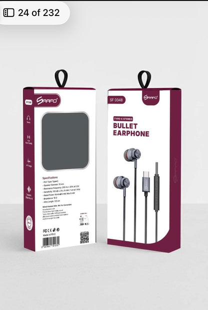 SF 0348
TYPE-C STEREO BULLET EARPHONE