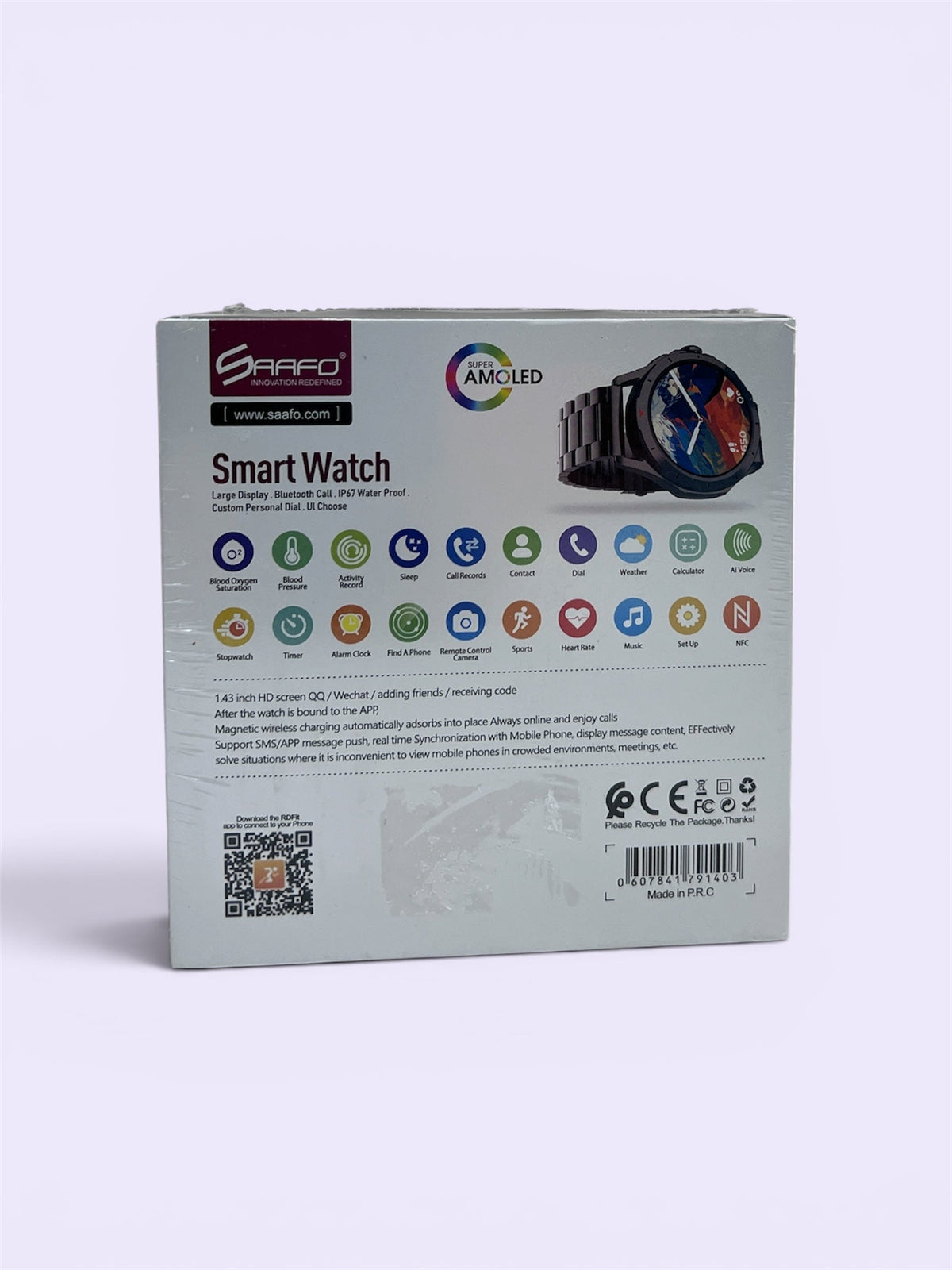 Saafo Smart Watch (Bluetooth Call, IP67 Waterproof)
