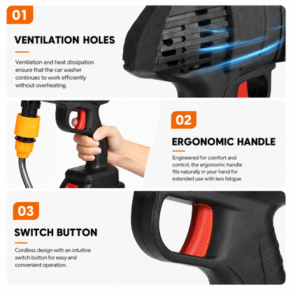Cordless Car Pressure Washer with Foam Cannon | Portable 24V Power Washer UAE