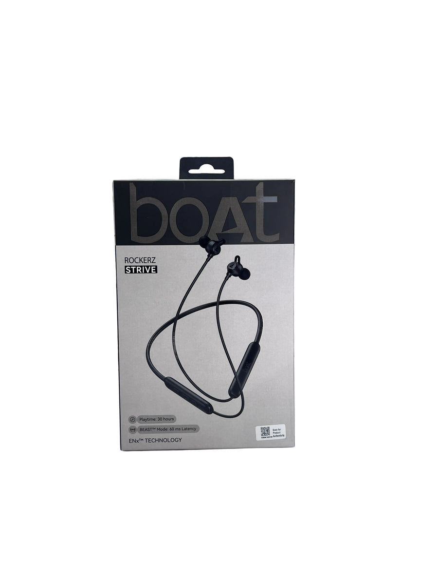 boAt Rockerz Strive Bluetooth Headset (Onyx Black)