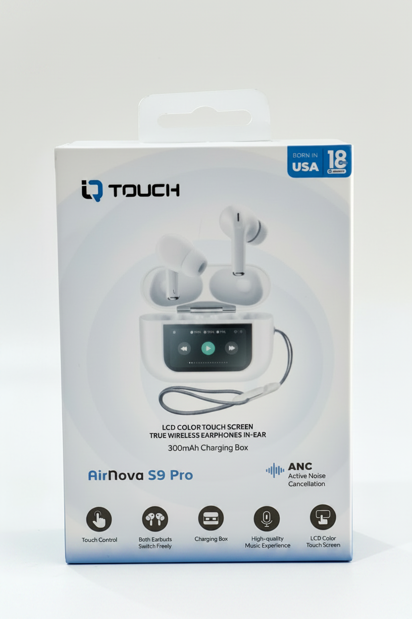 IQTouch LCD Touchscreen Wireless Earbuds with ANC