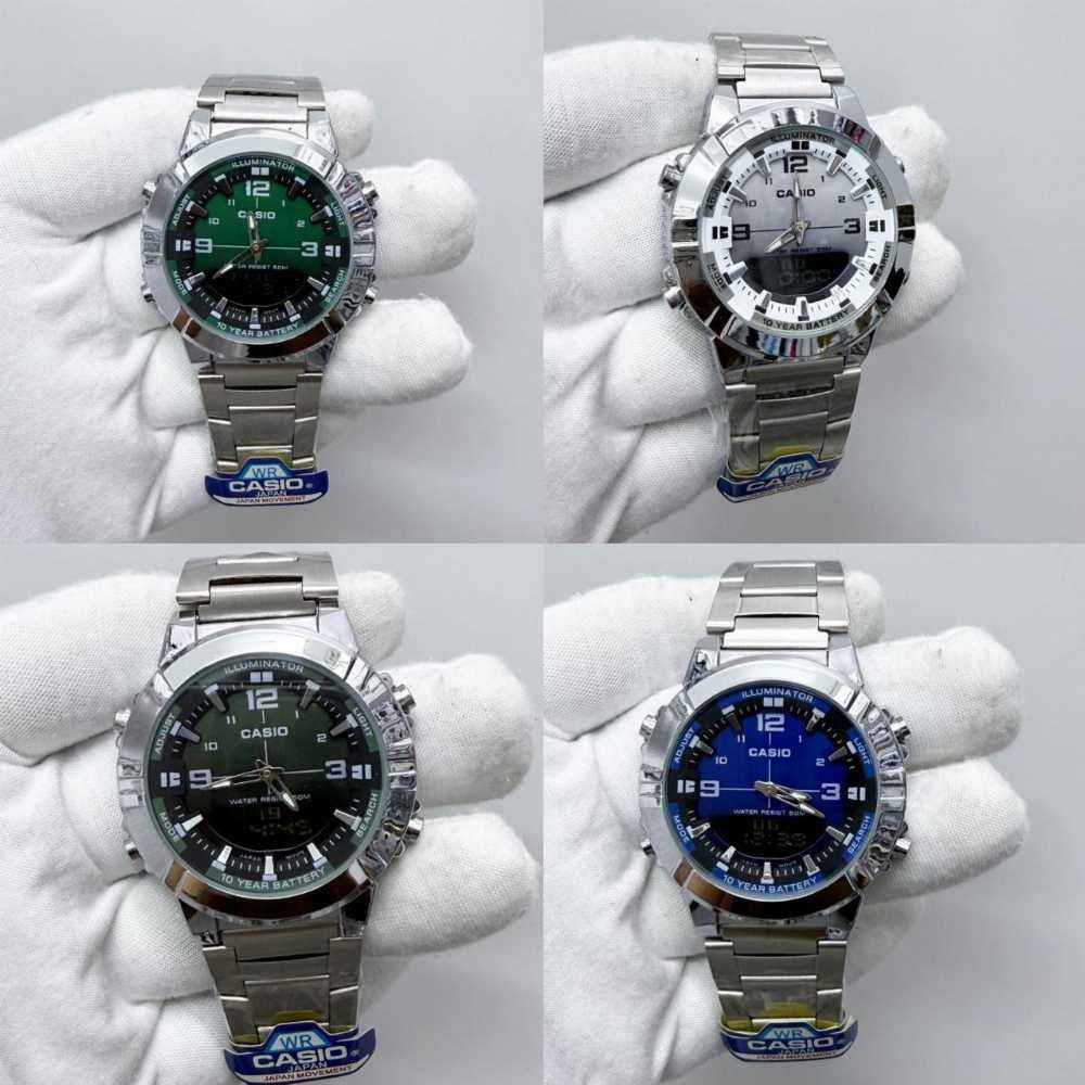 CASIO ANALOGUE DIGITAL MENS STAINLESS STEEL