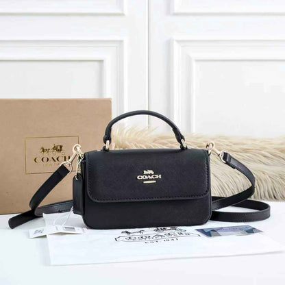 Coach 412 Structured Handbag | Classic Mini Bag with Box | 19×5×6cm