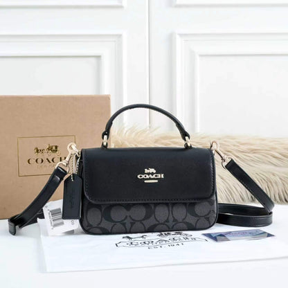 Coach 412 Structured Handbag | Classic Mini Bag with Box | 19×5×6cm
