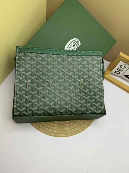 Monogram Canvas Men's Clutch Pouch | Luxury Designer-Style Zip Pouch with Gift Box | حقيبة كلاتش رجالي مونوغرام