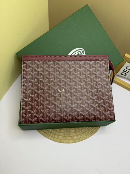 Monogram Canvas Men's Clutch Pouch | Luxury Designer-Style Zip Pouch with Gift Box | حقيبة كلاتش رجالي مونوغرام