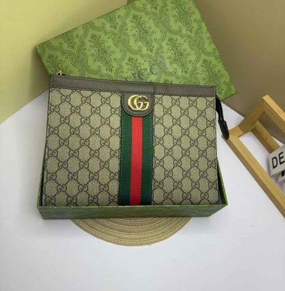 Monogram Canvas Men's Clutch Pouch | Luxury Designer-Style Zip Pouch with Gift Box | حقيبة كلاتش رجالي مونوغرام