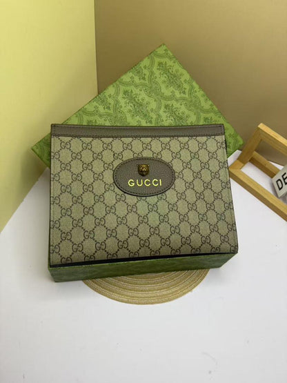 Monogram Canvas Men's Clutch Pouch | Luxury Designer-Style Zip Pouch with Gift Box | حقيبة كلاتش رجالي مونوغرام