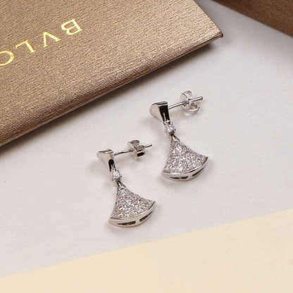 Crystal Fan Drop Earrings - Pave Crystal | أقراط مروحية بالكريستال