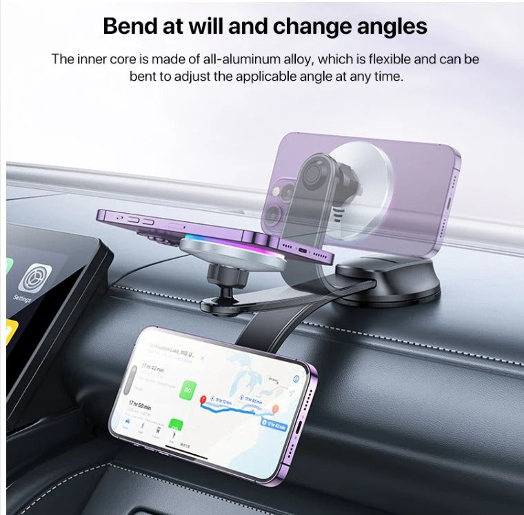 MagSafe Car Phone Holder with 15W Wireless Charging | Magnetic Mount