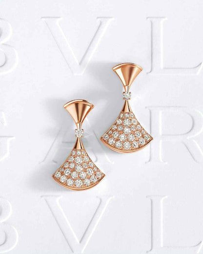 Crystal Fan Drop Earrings - Pave Crystal | أقراط مروحية بالكريستال