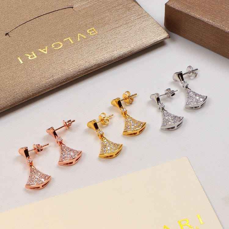 Crystal Fan Drop Earrings - Pave Crystal | أقراط مروحية بالكريستال