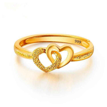 Gold plated Retro Heart Ring