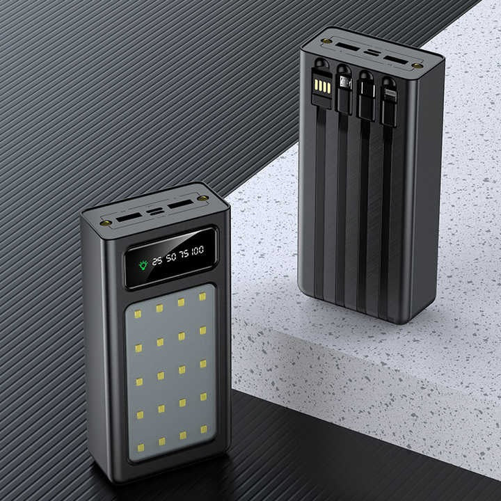 Airmez 30000mAh Power Bank With Built-In Charging Cables