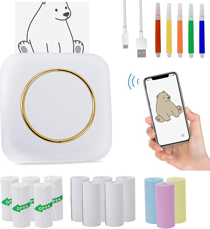 Mini Portable Thermal Printer For Photos & Labels