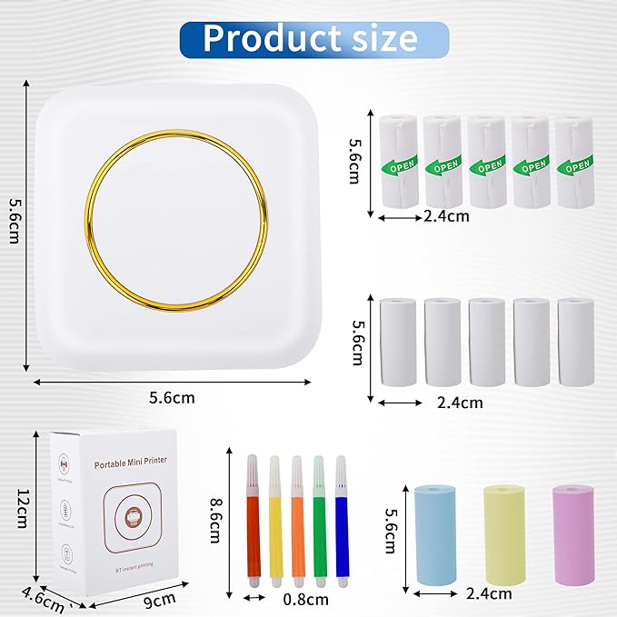 Mini Portable Thermal Printer For Photos & Labels