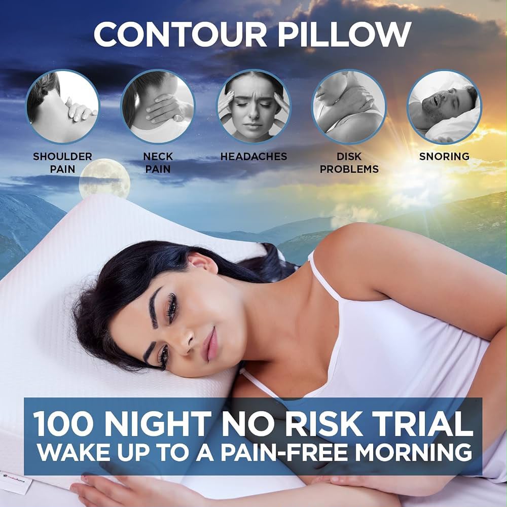 Contour Memory Foam Cervical Pillow | وسادة رقبة طبية من إسفنج الذاكرة