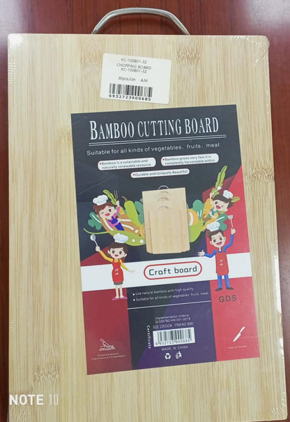 Wood Chopping Board with Handle | Natural Bamboo Kitchen Cutting Board
