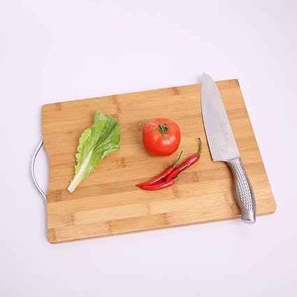 Wood Chopping Board with Handle | Natural Bamboo Kitchen Cutting Board